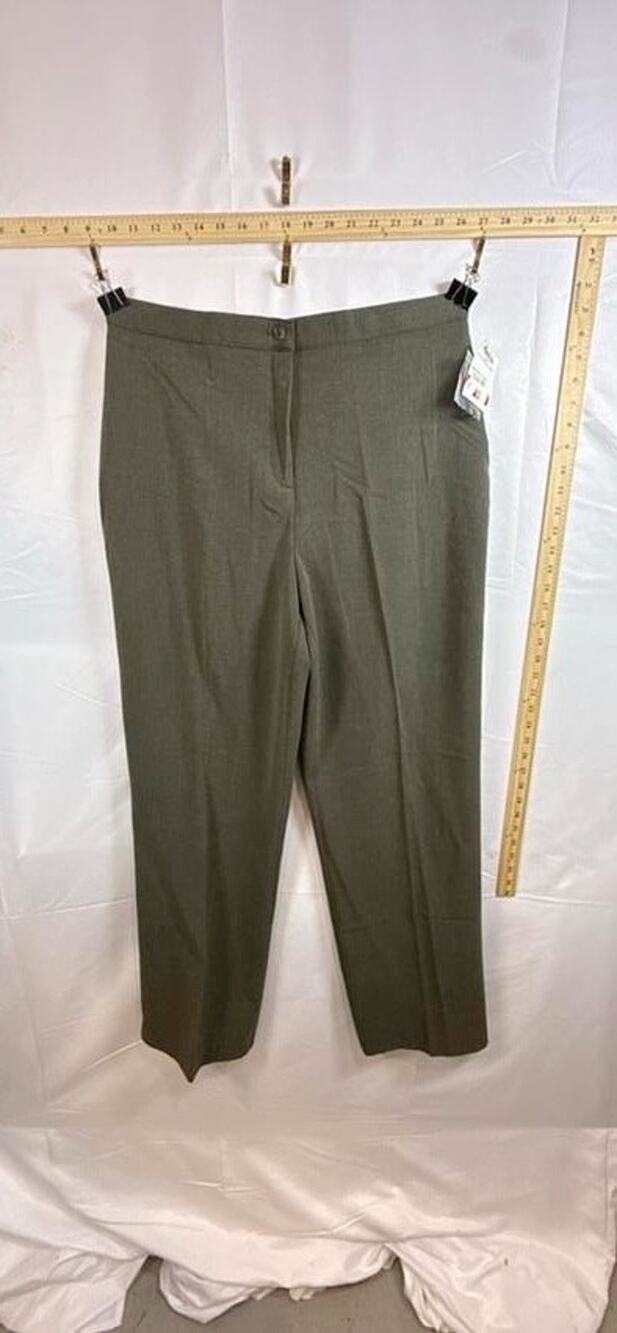 East 5th Secretly Slender Women Size 14 Olive Green Dress Pants NWT Straight Leg